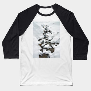 Mountain river and snow Baseball T-Shirt